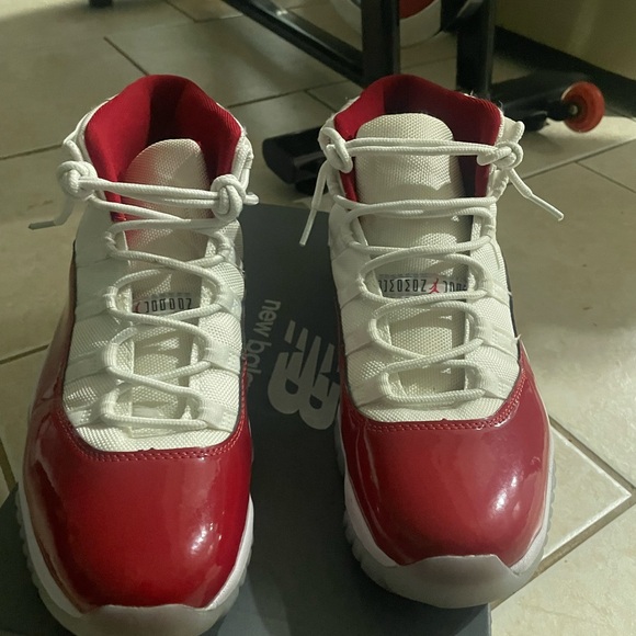 Kids Red and White Jordan Sneakers main image 6